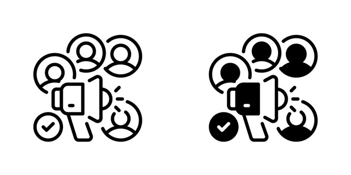 Social Media Marketing Line Icon, Outline Symbol for Network Outreach, Content Distribution, Viral Engagement, Audience Growth, and Digital Branding. Vector Sign Icon.