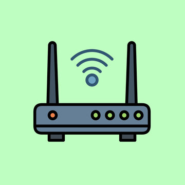 Wireless Router Network Icon Illustration