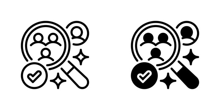 Target Audience Line Icon, Outline Symbol for Demographic Focus, Market Segmentation, Customer Profiling, Niche Reach, and Prospective Alignment. Vector Sign Icon.