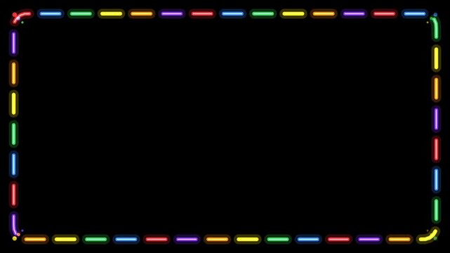 Colorful Dashed Line Border Animation with Seamless Looping Motion