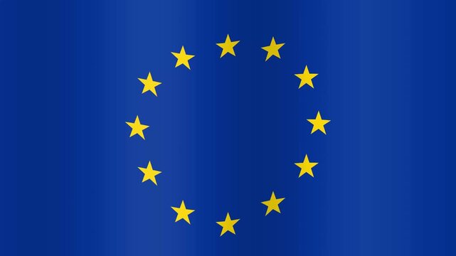 Seamless Looping Animation of the European Union Flag Waving