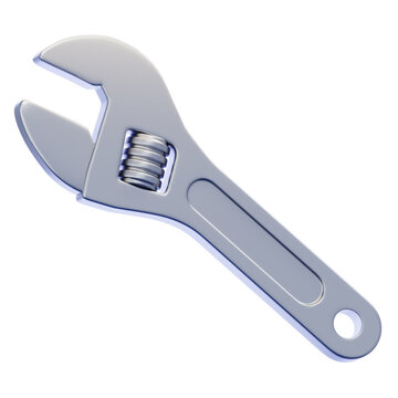 High-quality 3D adjustable wrench icon representing plumbing repairs, hardware tools, and maintenance work. Perfect for handyman apps, home improvement websites, and UI/UX design.
