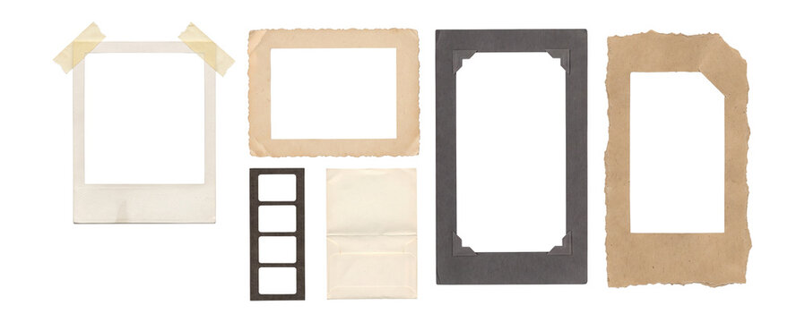 Taped Photo Corners and Blank Snapshot Frames Collection