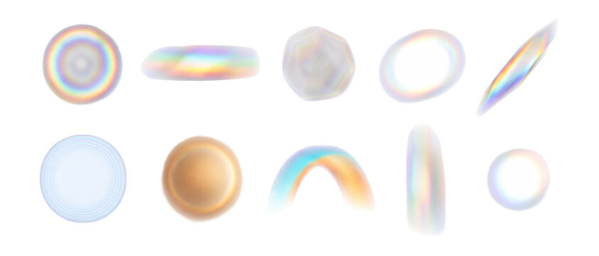 Rainbow Lens Flares in Soft High Key Optical Set