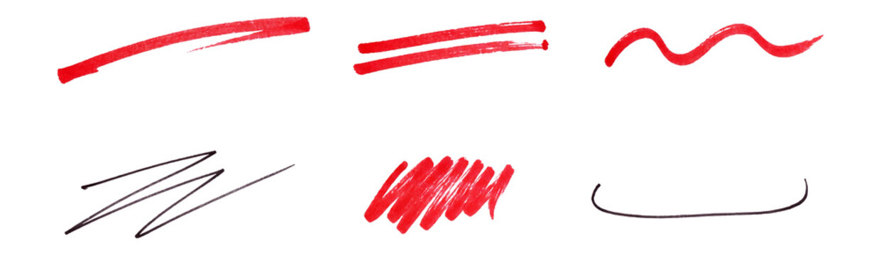 Hand Drawn Underlines and Text Emphasis Strokes Set