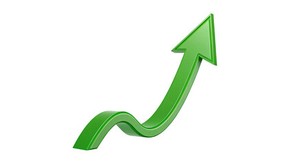 Green upward growth arrow isolated on transparent background © Foster