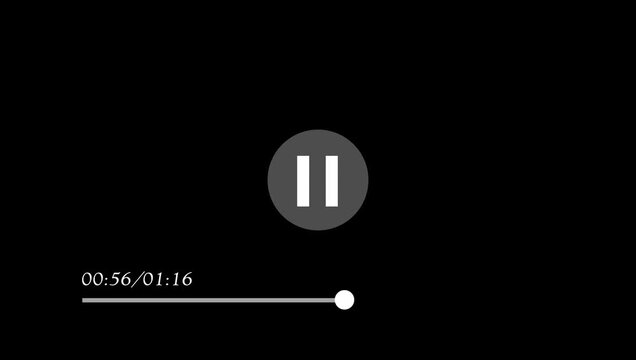 Video Player Play Button Activation with Progress Bar Animation, Modern Media Control UI Motion Graphic