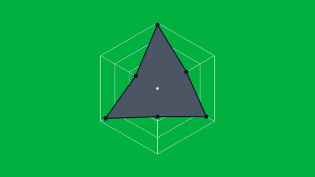 Radar chart animation on green screen chroma key overlay