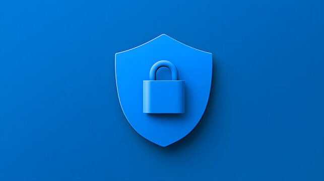 Cybersecurity awareness month graphic for October featuring a shield and padlock symbol on a bright background, clean modern design, digital safety promotion, data protection