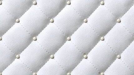 Obraz premium Quilted leather upholstery with button tufting on white