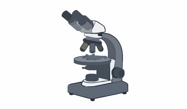 Modern optical microscope scientific laboratory equipment vector illustration graphic design isolated on white background element icon symbol