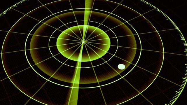 Radar Detection and Tracking System Display with Scanning Signal