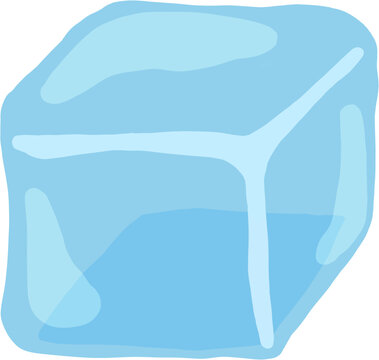 Cute blue ice cube vector illustration