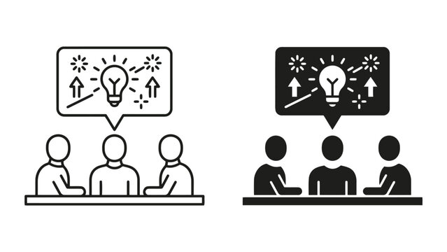 Creative brainstorming and innovation concept icons with innovation, creative