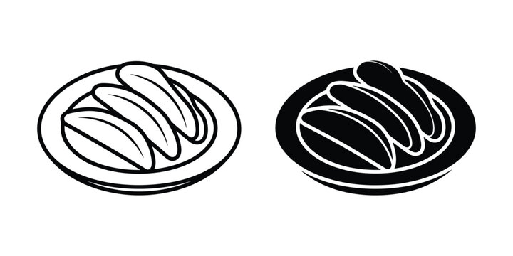 Potato wedges on plate vector illustration for menu design