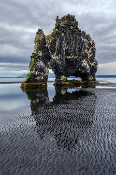 Hvitserkur rock at low-tide - Iceland
