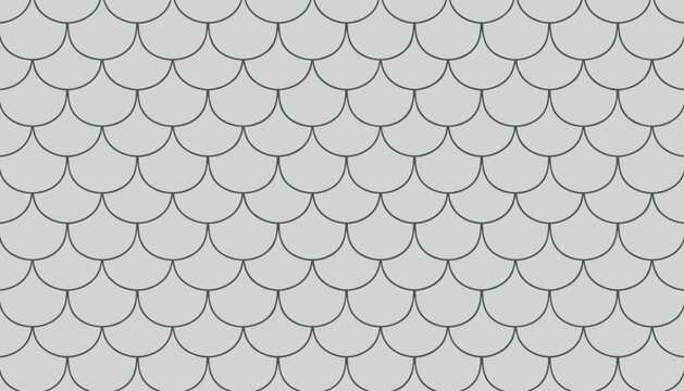 Seamless gray fish scale pattern, suitable for a classic marine background, dragon texture, or elegant graphic wallpaper.