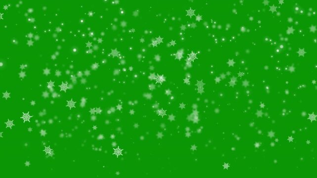 Delicate snow flakes falling gently on a transparent background with soft bokeh glow and winter glitter shine, rendered in Apple ProRes 4K 30fps, ideal alpha overlay for any composition.