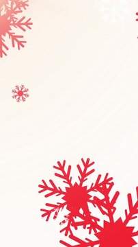 Animation of snowflakes falling over pink background