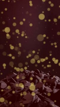 Animation of snow falling over christmas tree with decorations