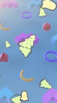 Animation of christmas pattern and decorations