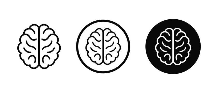 Human brain vector icons set