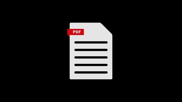 Pdf Document File Format Icon Motion Graphic Reveal Animation
