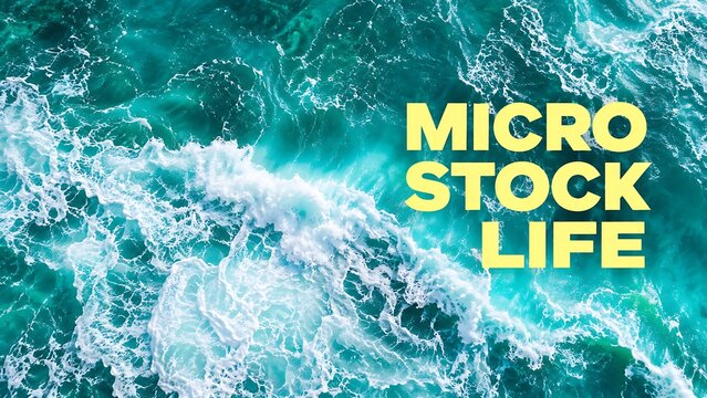 Ocean waves from above with bold text overlay.