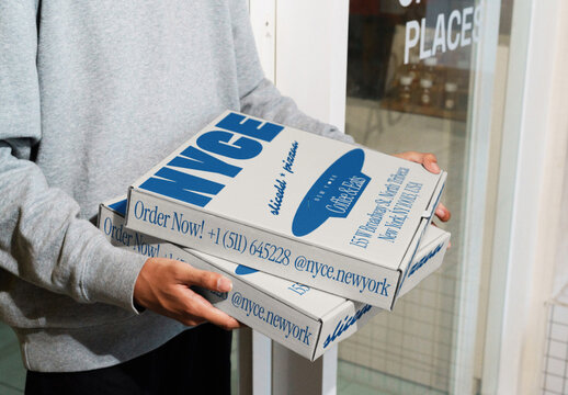 Takeaway Pizza Box Mockup