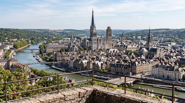 France Rouen Historic City Panorama