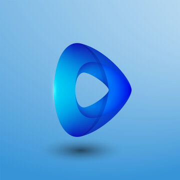 Abstract blue gradient play icon design