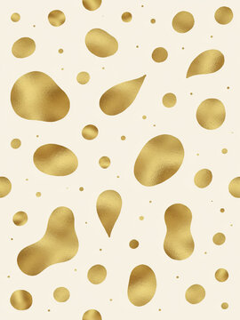 Abstract gold foil organic shapes pattern