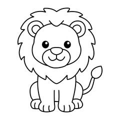 Fototapeta premium Lion Cute Cartoon Animal Vector Illustration
