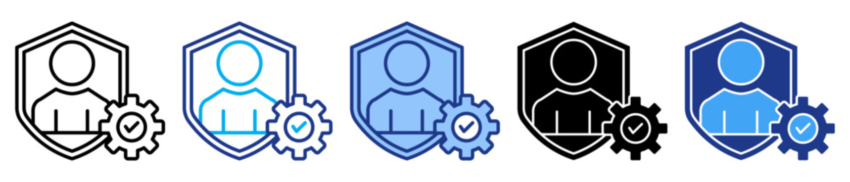 Dependability icon set in multiple style