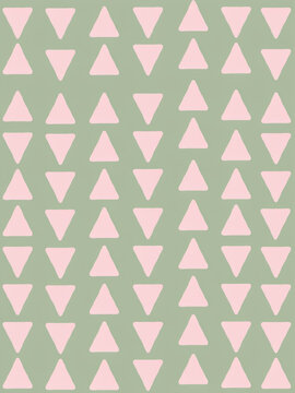 Seamless pattern with hand drawn pink triangles
