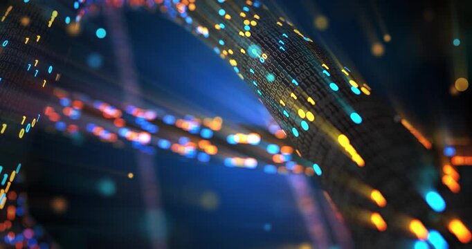 Big Data Cloud Computing IoT AI Technology Background Motion Loop 4K