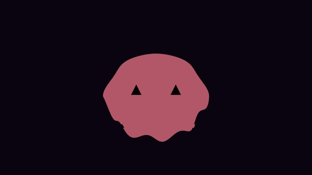 Minimalist low poly tribal mask art logo reveal on black background
