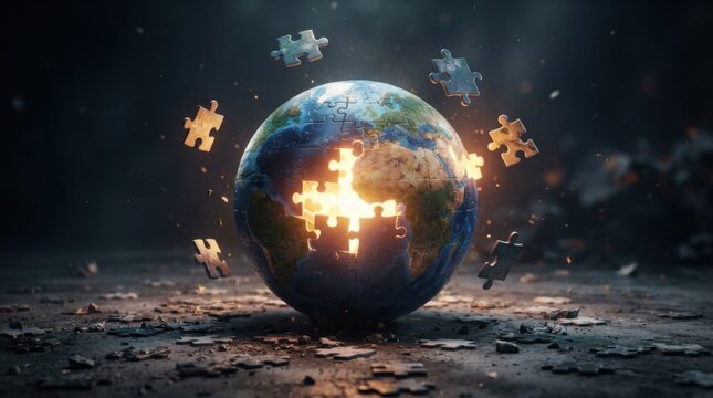 Earth Puzzle Peace Concept