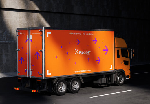 Shipping Truck Mockup