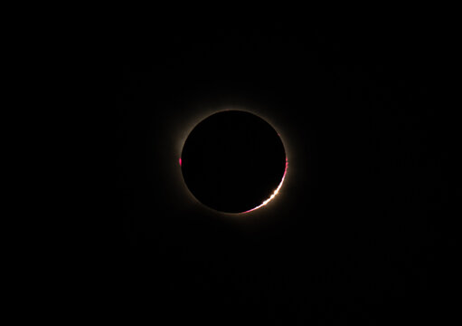 Total Solar Eclipse with Brilliant Baily's Beads at Totality
