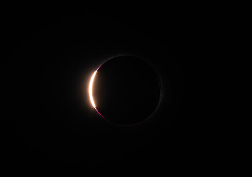 The diamond ring effect during a total solar eclipse