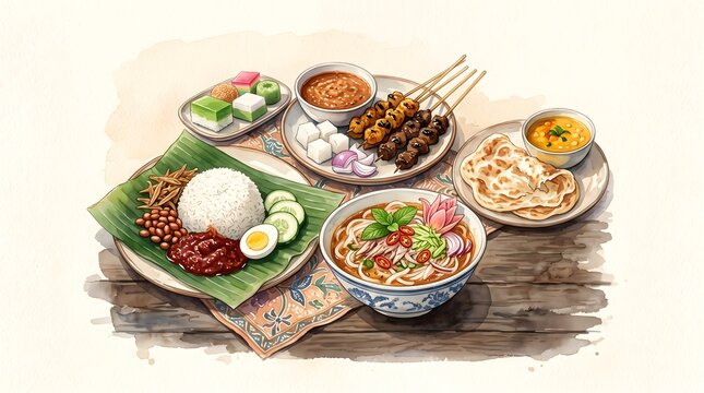Malaysian Kopitiam Restaurant Food Spread 