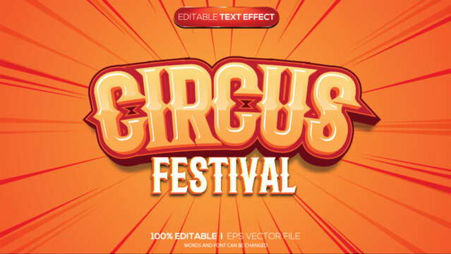 3D text effect circus festival theme