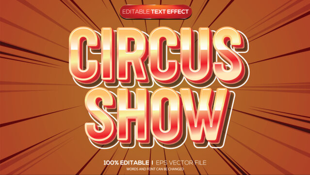 3D text effect circus show theme
