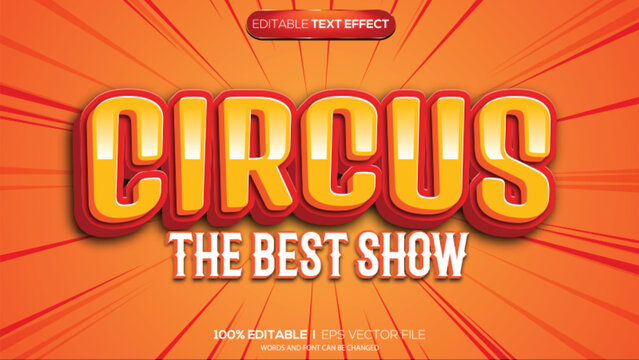 3D text effect circus theme