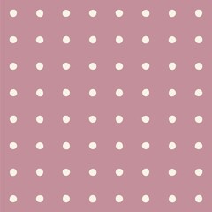 Seamless pattern of white polka dots on a dusty rose background © Syaima Levantine
