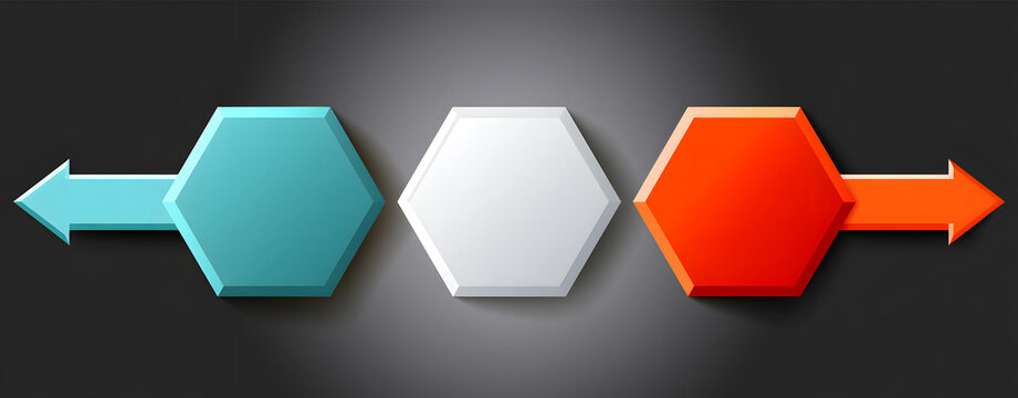 Infographic layout featuring three hexagonal phases linked by arrows