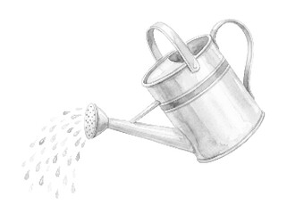Watering Can Halftone Texture Design Isolated on Transparent Background PNG © Halima