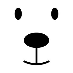 Logo con dibujo sencillo de la cara de un simpático oso blanco, con ojos, hocico, nariz y boca de color negro  © teracreonte