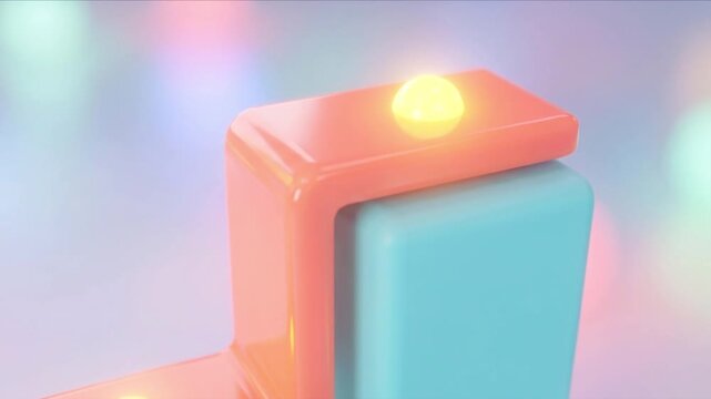 右肩上がりに上昇する棒グラフと折れ線を描く立体的なビジネス背景映像
